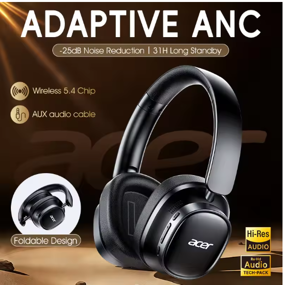 H3S -56dB Adaptive ANC Over Ear Headphone Hi-Res LDAC Spatial Sound Wireless Earphone Bluetooth 6.0 Dual Driver 102H Headset