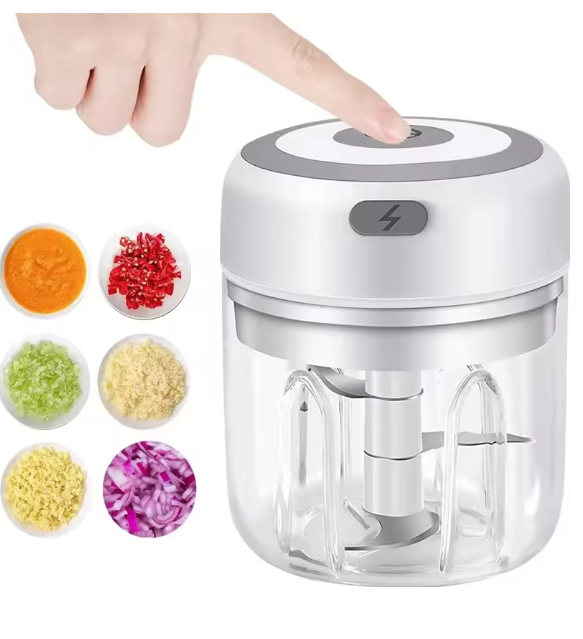250ML Electric Mini Food Processor Wireless USB Rechargeable Garlic Chopper Portable Vegetable Onion Mincer Meat Grinder Gadget