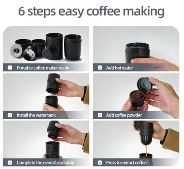 140ml Travel Outdoor Espresso Coffee Maker Mini Hand Press Manual Coffee Machine Portable Capsule Coffee Maker Maker Ideal Gift