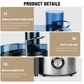 1000W Juicer Machine Whole Fruit and Vegetable Juice Extractor Stainless Steel, 500ML Capacity, 2 Speeds Adjustable