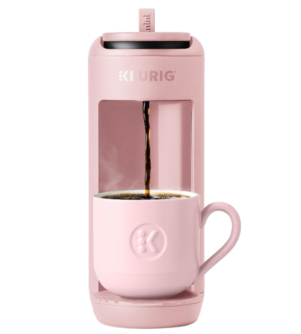 Keurig K-Mini Mate Single Serve K-Cup Pod Coffee Maker, Brews Up to 12 oz Cup, Compact Portable Coffee Machine for Small Spaces, Great for Dorms & Offices, Pink Sands