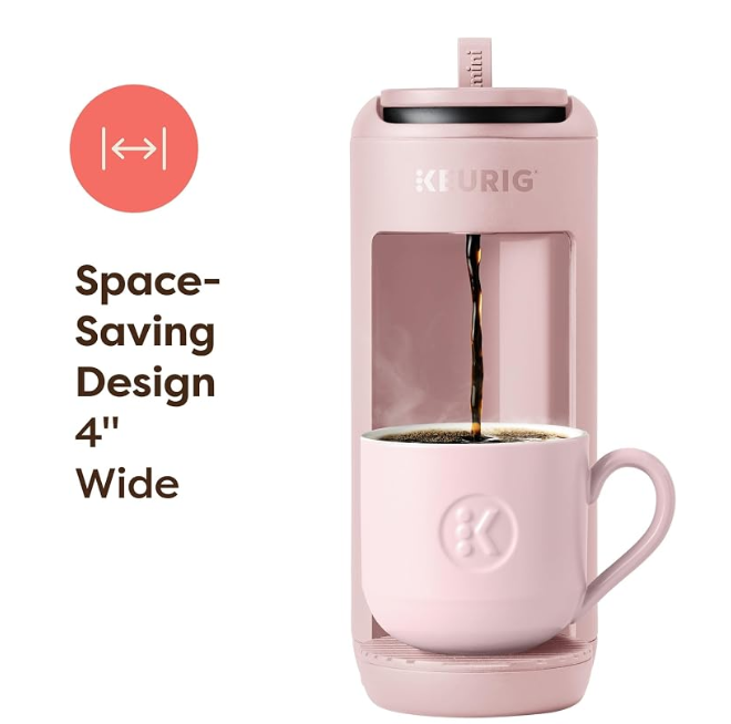 Keurig K-Mini Mate Single Serve K-Cup Pod Coffee Maker, Brews Up to 12 oz Cup, Compact Portable Coffee Machine for Small Spaces, Great for Dorms & Offices, Pink Sands